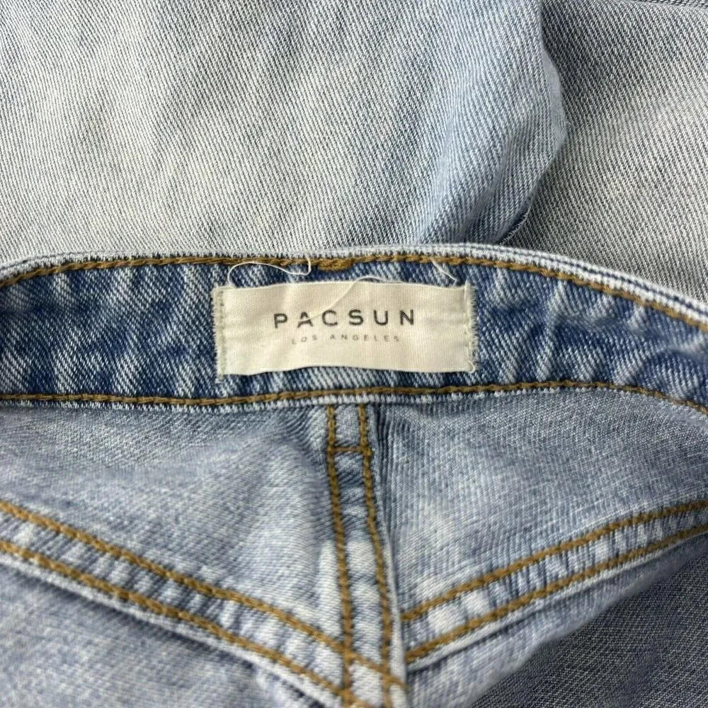 Pacsun Mom Jeans Womens Size 26 Floral Embroidered Crop Tapered Leg High Rise